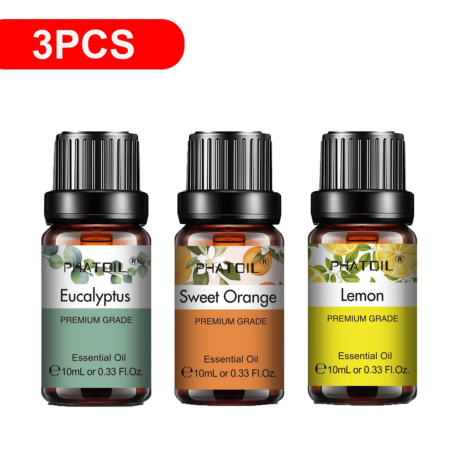 PHATOIL 10ml Pure Natural Essential Oils for Diffuser & Aromatherapy