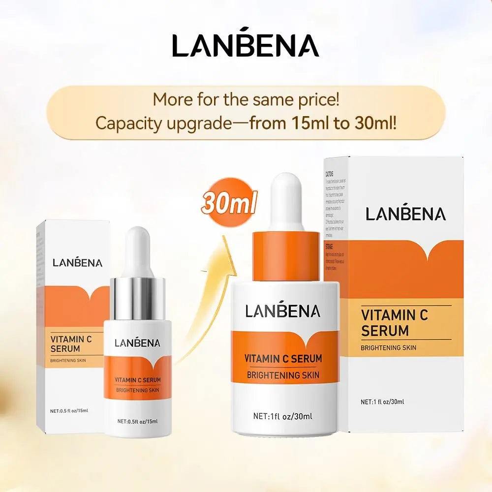 LANBENA Vitamin C Serum For Face Cream Whitening Moisturizing Freckles Remover Fades Spots Skin Care 15ml Oasis Select Vitamin C Serum 15ml