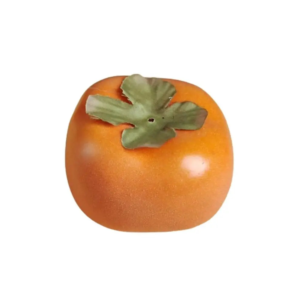 Food Model Mini Artificial Foam Persimmon Handicrafts Realistic Simulation Fruit Funny Vegetable Fake Persimmon Home Decorations Oasis Select Yellow-L 4XL