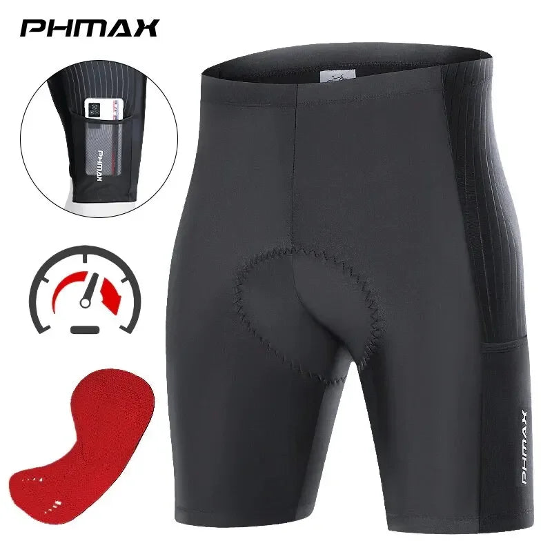 PHMAX Cycling Shorts Men's Breathable MTB Road Bike Shorts with Pockets 5D Gel Pads Racing Bicycle Shorts Cycling equipment Oasis Select PM-DK-34301 M