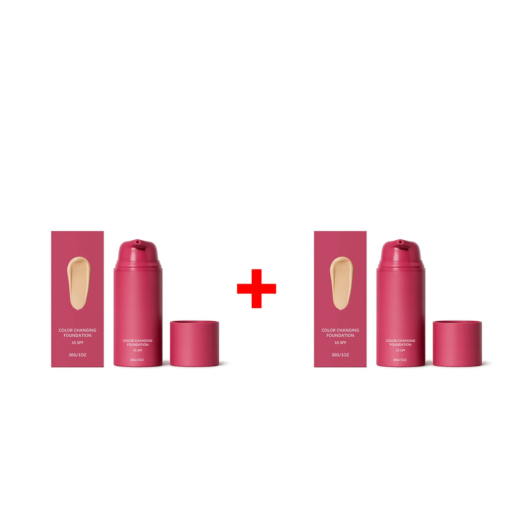 Color Changing Foundation Natural Color Spf15 Sun Protection Makeup Full Coverage Even Skin Tone Lightweight Moisturizing Makeup Oasis Select 2pcs