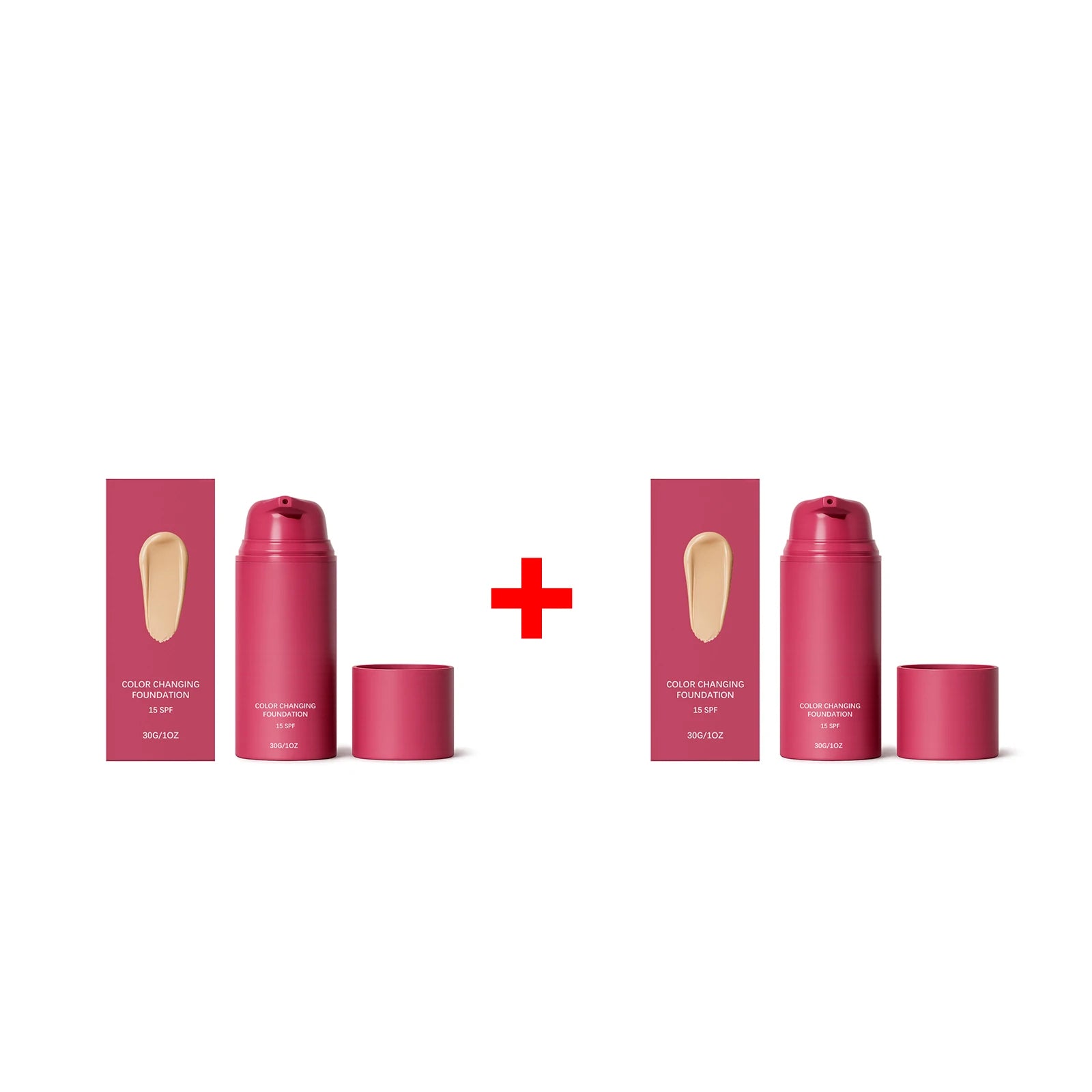 Color Changing Foundation Natural Color Spf15 Sun Protection Makeup Full Coverage Even Skin Tone Lightweight Moisturizing Makeup Oasis Select 2pcs