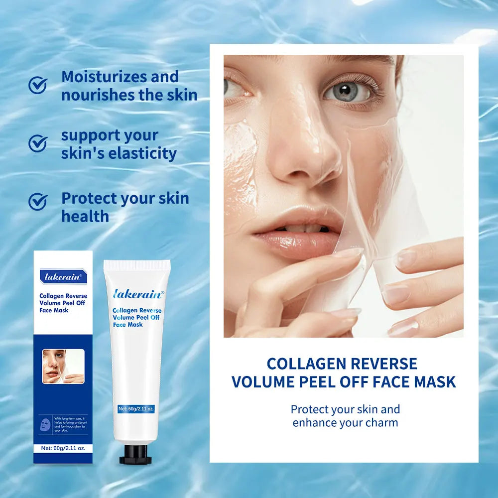 Collagen Volume Peel Off Mask Hydrating Nourishing Plumping Brightening Facial Mask Moisturizing Repair Gentle Skin Care Mask Oasis Select