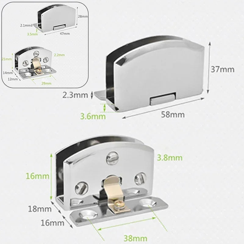 Convenient Practical Glass Hinge Glass Hardware Parts Replacement Display cabine High quality Household Silver Oasis Select