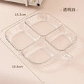 4 Grids Food Fruit Storage Box Portable Compartment Refrigerator Freezer Organizers Sub-Packed Meat Onion Ginger Clear Crisper Oasis Select transparent