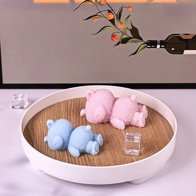 Cute 3D Sleeping Bear Silicone Cake Mold Ice Cream Mousse Cupcake Topper DIY Baking Accessories for Creative Cake Decoration Oasis Select