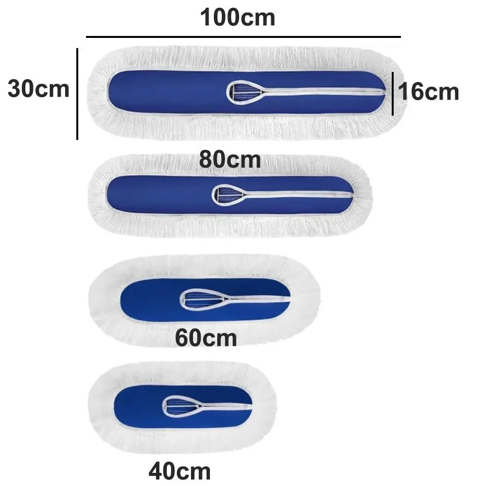 40/60/80/100/120cm Flat Mop Replacement Cloth Cotton Heavy Duty Floor Dust Mop Head Refill Removable Reusable Mop Accessories Oasis Select
