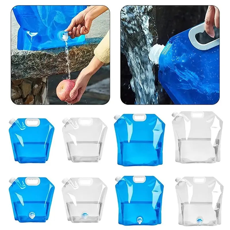 1/3/5Pcs 10L Camping Water Bag Portable Folding Water Bucket Large Water Container Outdoor Travel Collapsible Pouch Can Oasis Select