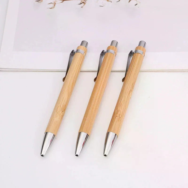 10Pcs Bamboo Ballpoint Pen Stylus Contact Pen Office & School Supplies Pens & Writing Supplies Gifts-Black Ink Oasis Select