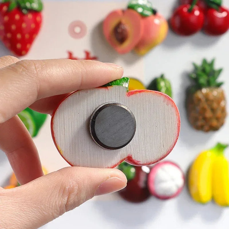Creative Fridge Magnet Decor 3D Cute Cartoon Fruit Message Board Refrigerator Magnet Sticker for Kids Toy Gift Home Decoration Oasis Select