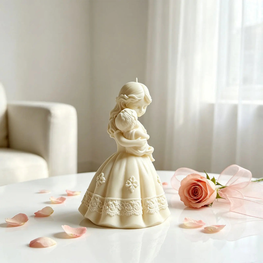 Mother Theme Girl Holding Baby Silicone Mold, 3D Sculpted Mold for Aromatherapy Candle Plaster Ornament Handmade Soap DIY Crafts Oasis Select