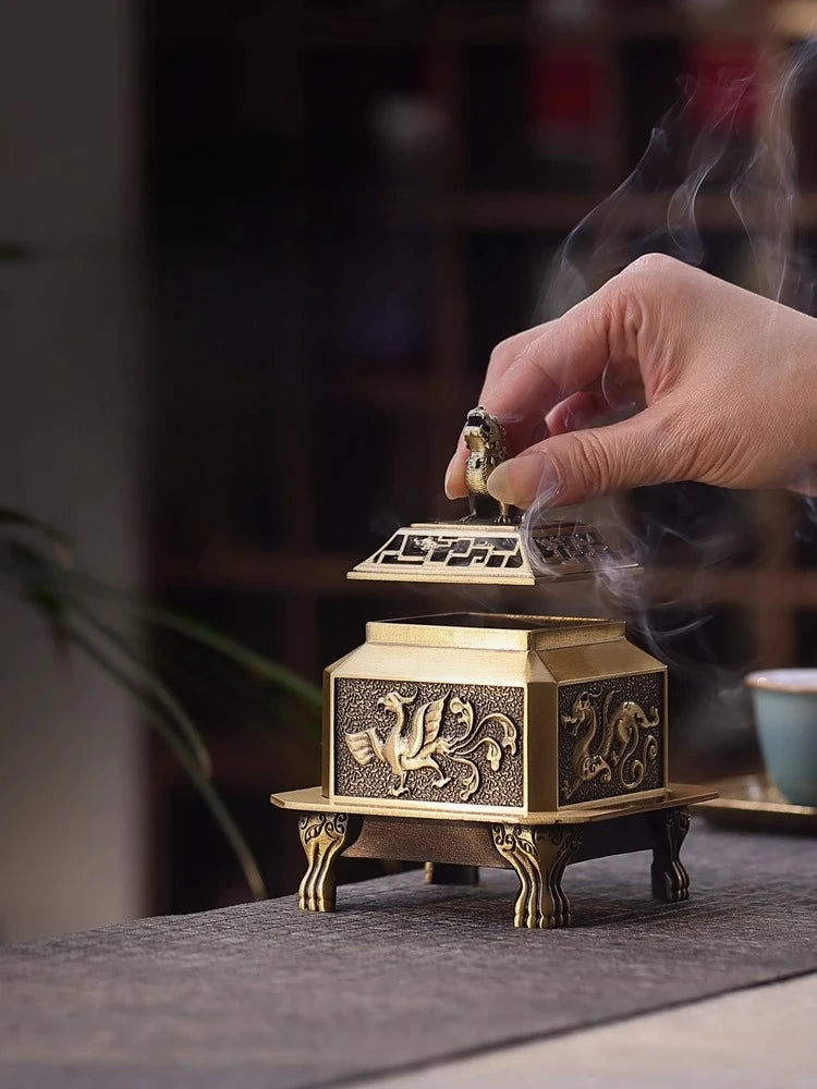 Pure Copper Incense Burner Household Indoor Incense Burner Coiled Incense Chinese-style Decorative Item Oasis Select