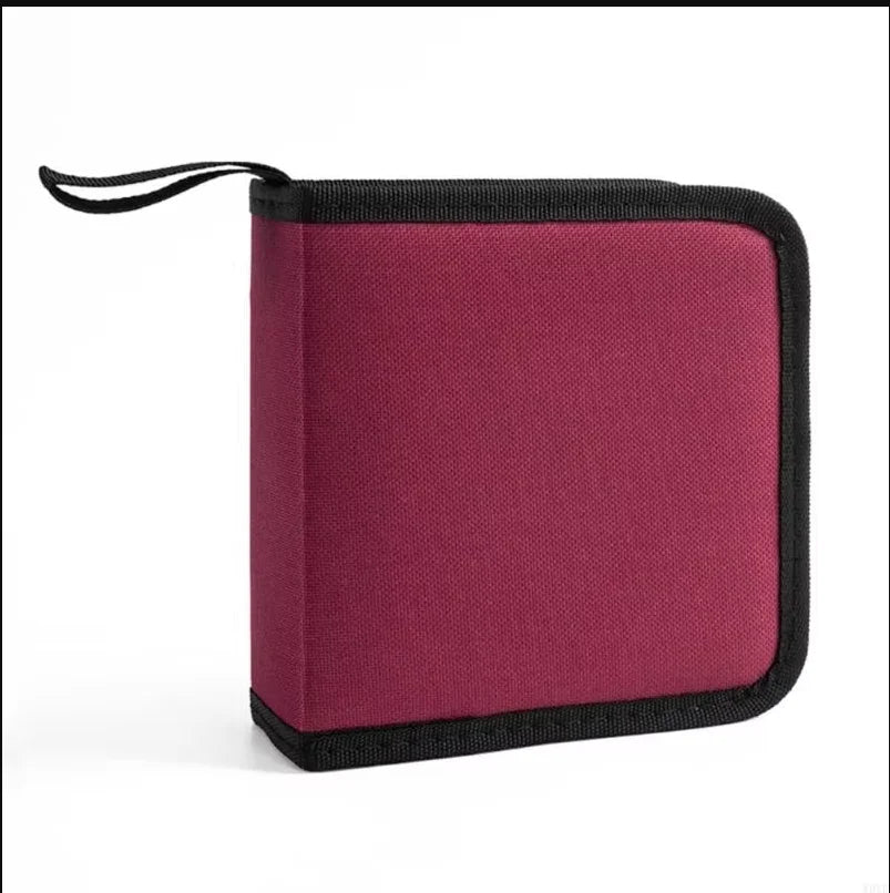 40 Disc CD DVD Carry Case Handbags DVD Organizer Wallet Storage Bags Album Box Cases DVD Booklet Holder Oxford Cloth Oasis Select Red