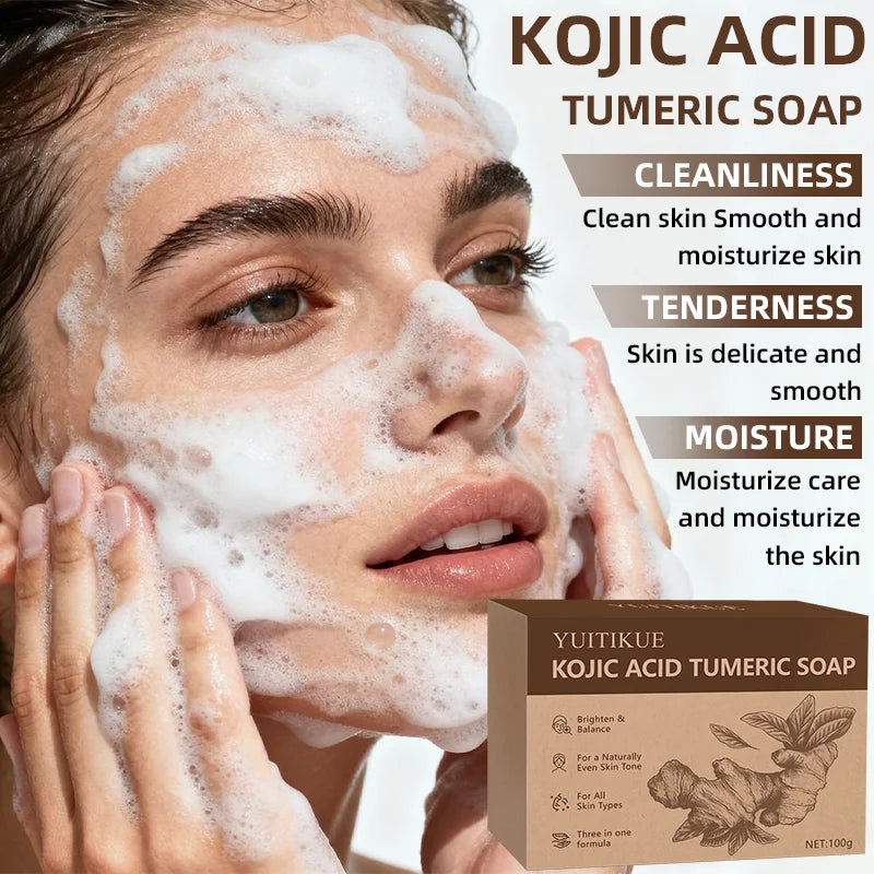 Turmeric Kojic Acid Cleansing Bar – Brightening Soap for Face