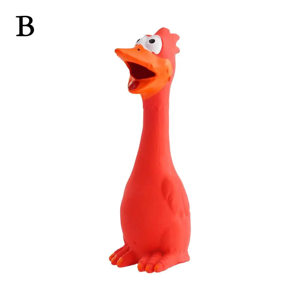 New Squeak Dog Toy Chew Bone Squeaky Ball Chicken Sound Dog Toys Tooth Grinding Training Pet Toy Supplies Dog Accessories Oasis Select red