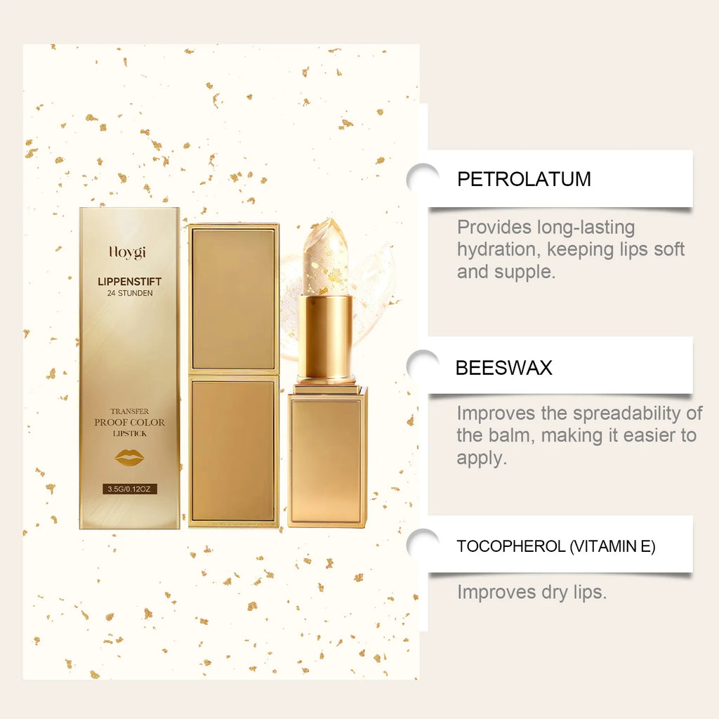 Hoygi Gold Foil Color-Changing Lip Balm – Moisturizing Color-Changing Lip Balm Oasis Select