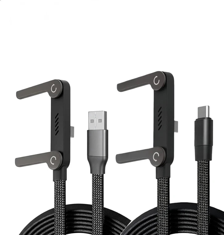 240W Fast Charging Foldable Bracket Data Cable PD Data Wire Foldable Phone Tablet Stand Type-C to Type-C /PD to Type-C Holder Oasis Select 240W C-C and 65W USB