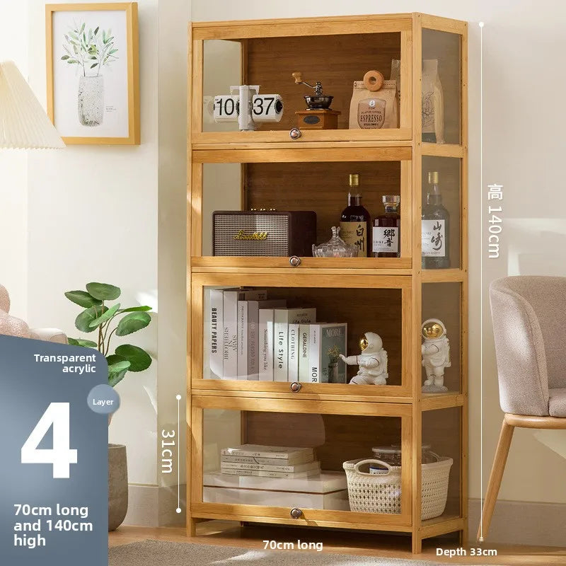 Storage Cabinet Locker Household Baby Wardrobe Children's Toys Snacks Simple Locker Multi-function Household Floor Cabinet Oasis Select Four doors 70 long