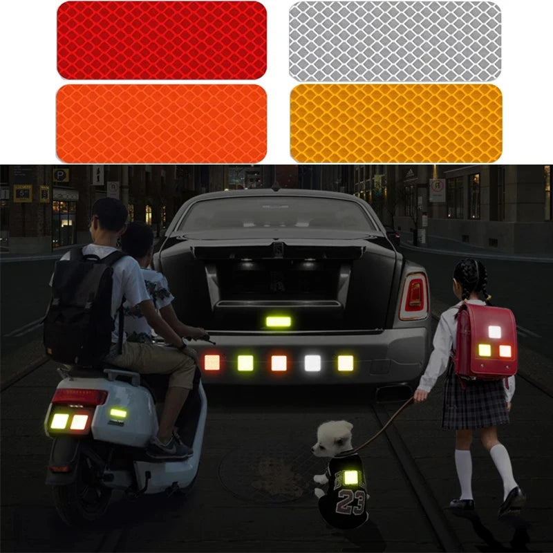 10/30PCS Car Truck Reflective Safety Warning Tape Waterproof Anti-Collision Reflective Patch Night Light Patch Reflector Sticker Oasis Select