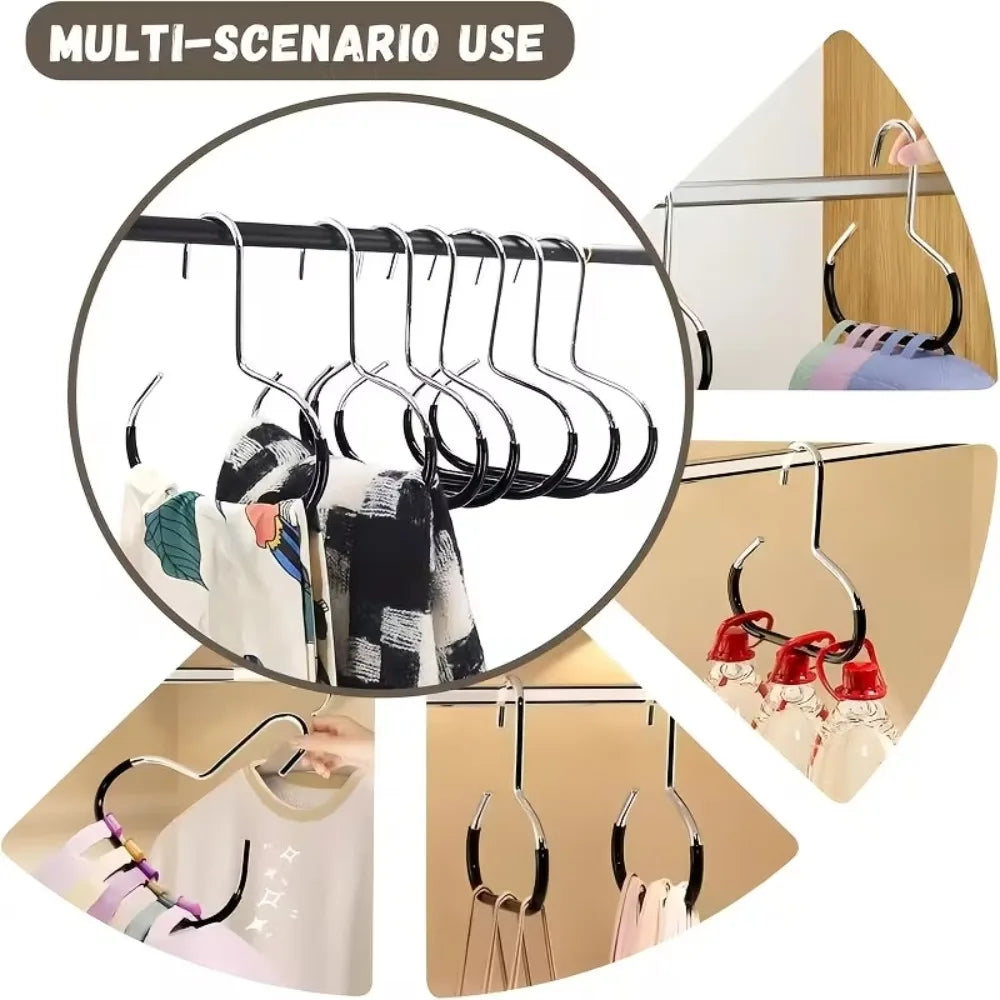 3/5pcs Stainless Steel Hat Hanger Hooks,Non-Slip Round Ring Closet Organizer for Hats Scarves,Space-Saving Wardrobe Storage Hook Oasis Select
