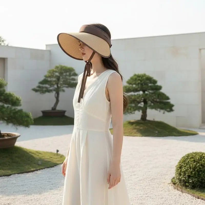 Foldable Sun Visor Hat Women gorros para el sol de mujer sombrero gorra Summer Anti-UV Travel Headwear 차단/모자햇빛가리개 Oasis Select