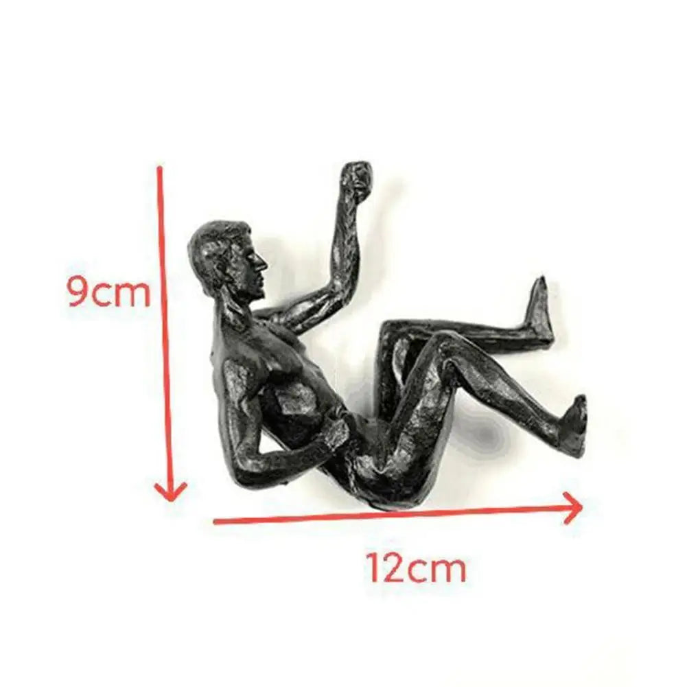 Athlete Rock Climbing Man Resin Background Wall Hanging Decoration Sculpture Statue Figures Creative Rock Climber Statue Pendan Oasis Select