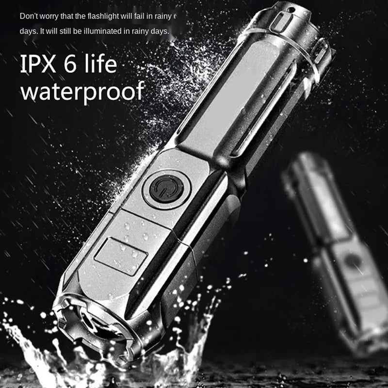 KDULIT Rechargeable LED Flashlight – Zoomable 3-Mode Torch