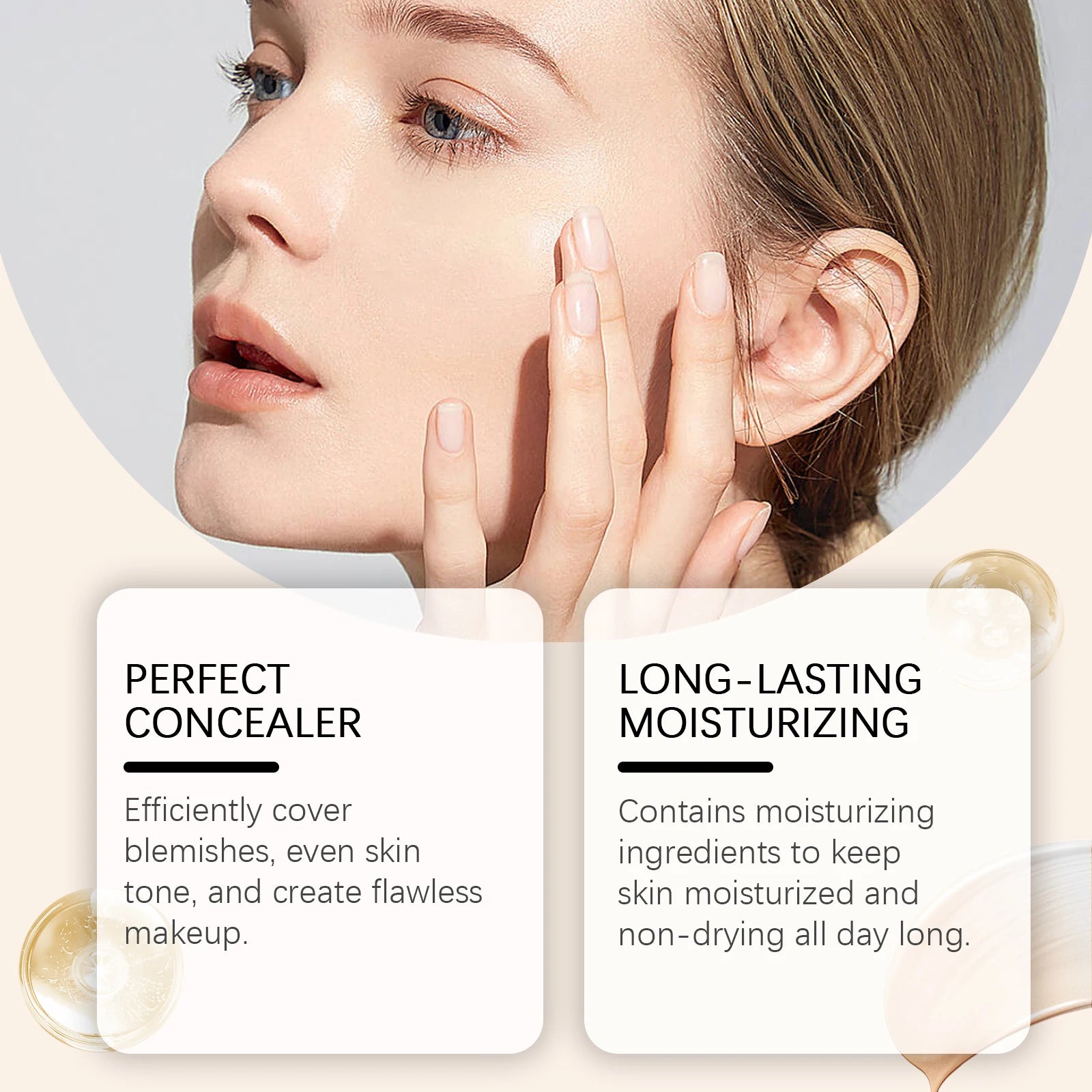Color Changing Foundation Light Spectrum Sunscreen Serum SPF 50 Concealer Full Coverage Moisturizing Face Makeup Base Cosmetics Oasis Select