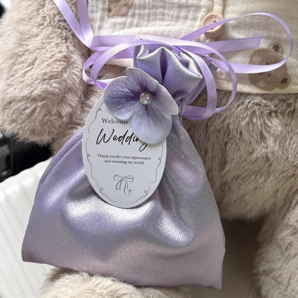 Velvet Drawstring Gift Bag with Bow | Wedding & Party Favor Pouch
