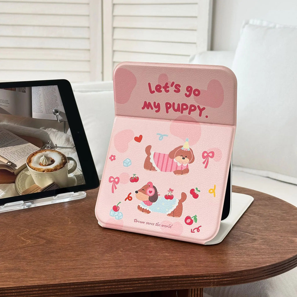Kawaii Puppy Makeup Mirror – Foldable Portable Desk Mirror