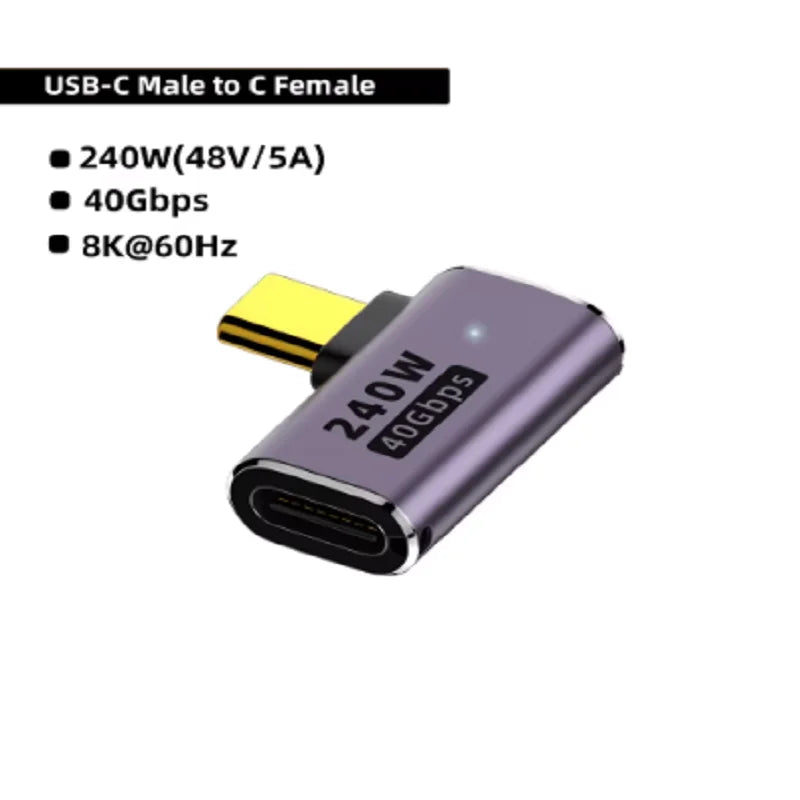 PD 240W 5A USB4.0 40Gbps Thunderbolt3 OTG Adapter 8K @ 60Hz type c USB C to Type-C 48V@5A Fast Charging Converter Data Adapter Oasis Select D