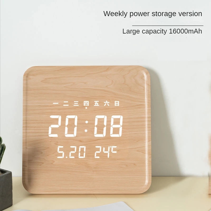 Living room household fashion creative hole free hanging wall electronic light luxury Nordic simple modern wooden wall clock Oasis Select 5 295 x 295 x 25mm