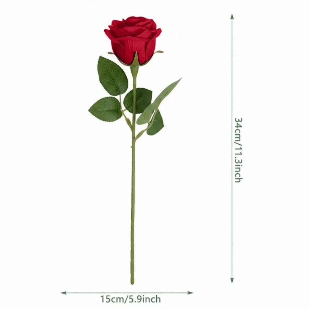 Silk Rose Artificial Bouquet | Realistic Faux Flower Stem Décor
