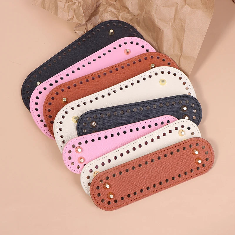 PU Leather Bag Bottom Base with Holes for DIY Crochet Bags Crochet Bag Base Oasis Select