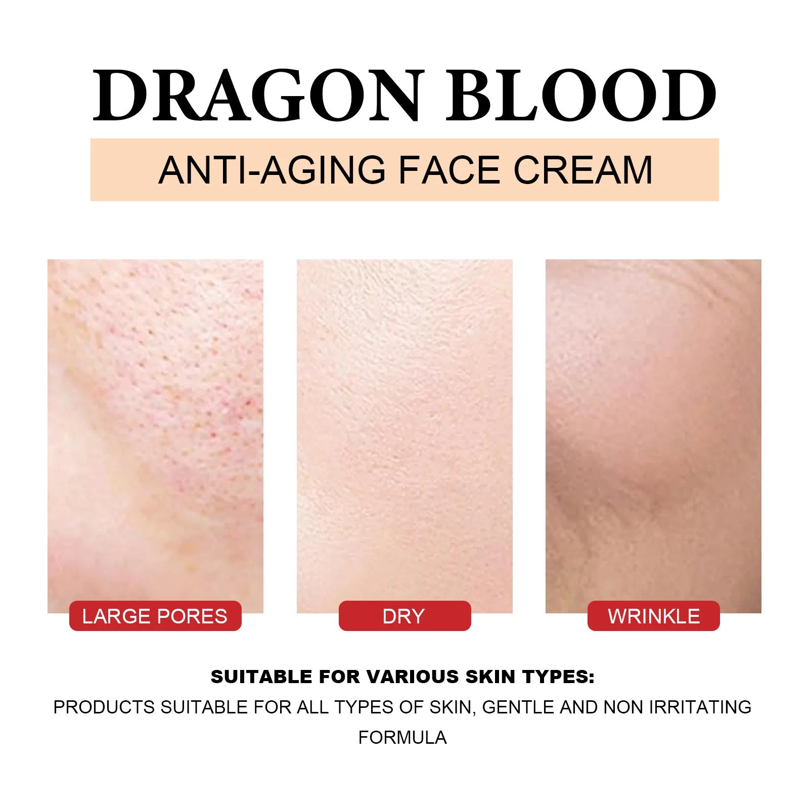 EELHOE Dragon Blood Face Cream Pore Shrinking Facial Rejuvenation Nourishing Hyaluronic Acid Moisturizing Face Brightening Cream Oasis Select