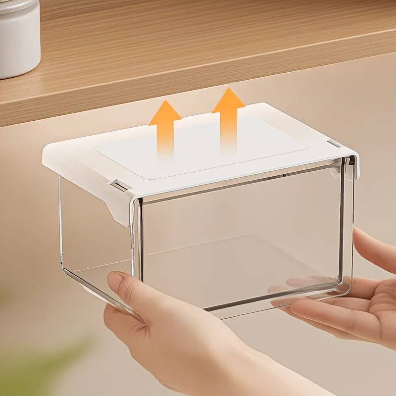 Hidden Under Desk Drawer Storage Box Clear Acrylic Adhesive Organizer Rack For Office Home Kitchen Supplies Produce Bowl Oasis Select