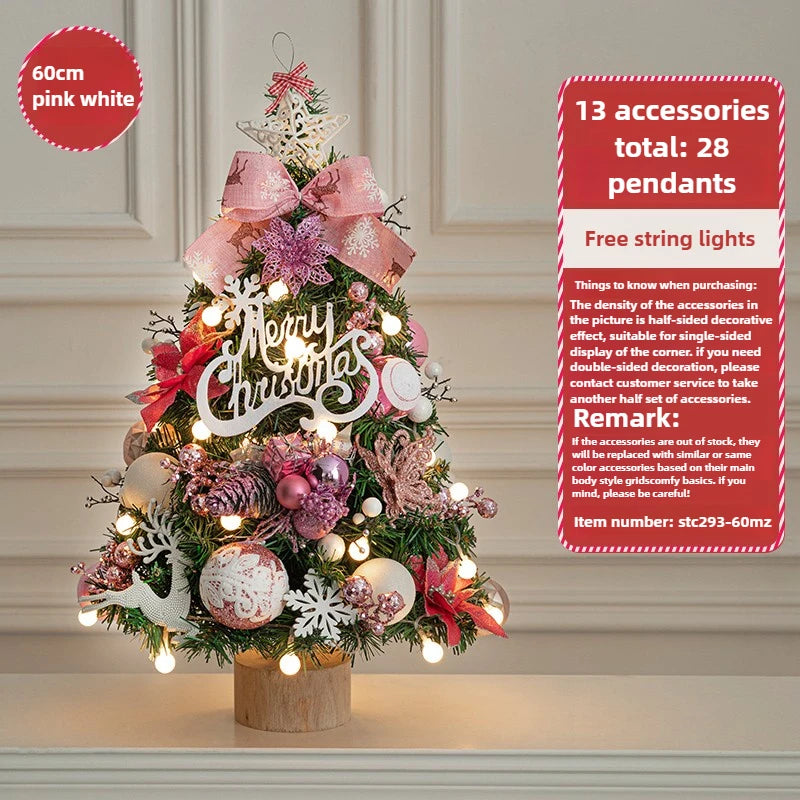 New Christmas Tree Home Small Desktop Ornament Diy Material Packaging Decoration Christmas Decoration Mini Christmas Tree Oasis Select 60cm J Look at the picture