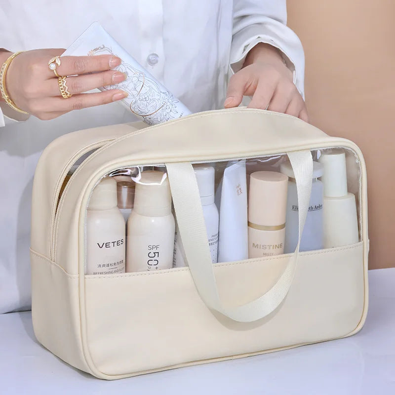 Portable Travel Cosmetic Bag Women Transparent Makeup Bag Large-Capacity Bath Wash Bags Multifunction Waterproof Storage Case Oasis Select