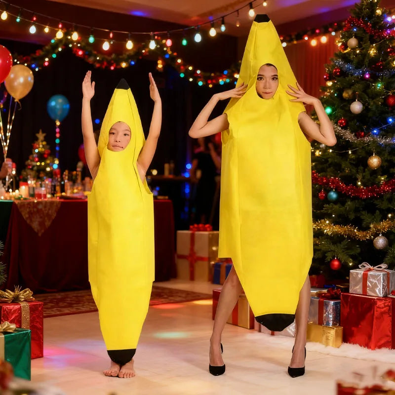 1-10PCS Banana Costume for Adult Kids Halloween Outfit Funny Stage Performance Party Cosplay Fancy Dress Mascot Suit Oasis Select