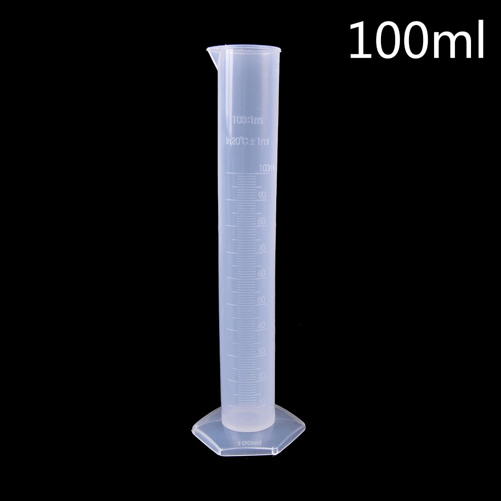 1pcs Transparents Measuring Plastic Graduated Cylinder Plastic Trial Test Liquid Tube Lab Tool 10ml,25ml,50ml,100ml,250ml Oasis Select 100mL