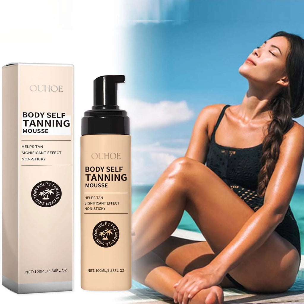 Body Self Tanning Mousse Fake Tan Bronze Skin Quick Natural Tanning Mousse Body Bronzer Sunless Self Tanner Face Body Outdoor Oasis Select 100ml