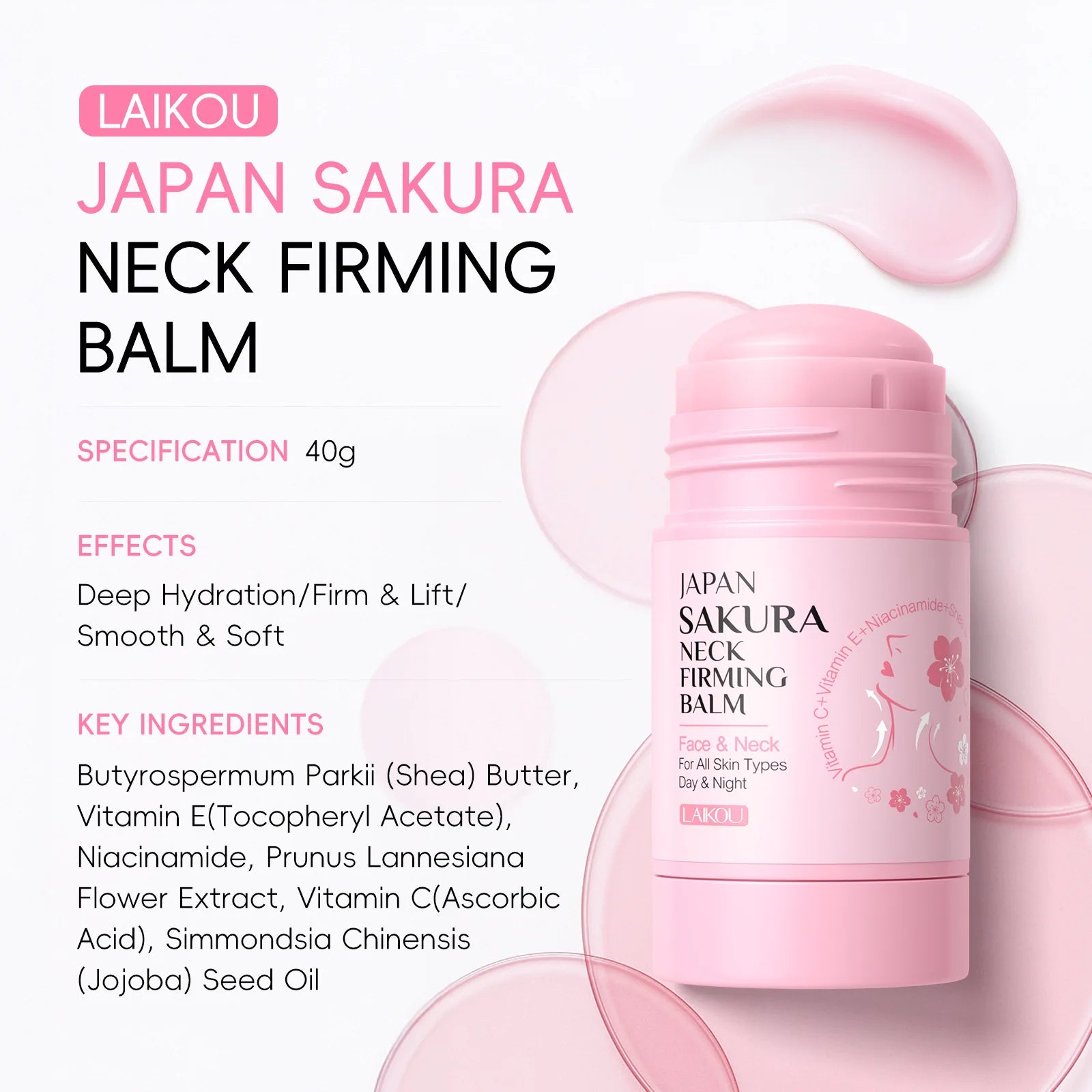 Neck Tightening Stick 40g Firming Lifting for Saggy Skin Wrinkle Reducer Neck Care Roll On Travel Size Daily Anti Aging Skincare Oasis Select