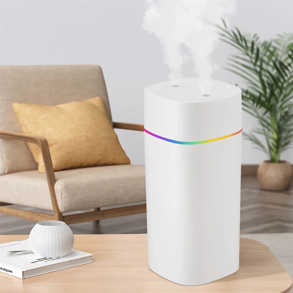 600ml Mini USB Humidifier – Nano Mist, Aromatherapy & LED Light