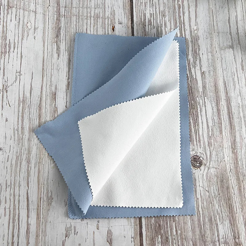25x32cm Jewelry Silver Polishing Cleaning Cloth for Cleaning Gold, Diamonds, Platinum, Gemstones, Coins Tarnish Remover Tool Oasis Select Blue