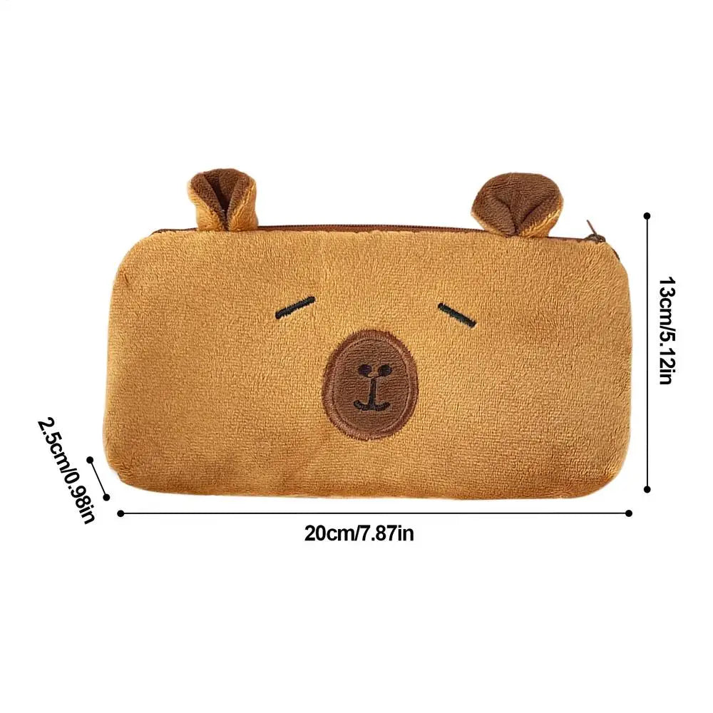 Capibala Plush Pencil Case Cute Large Capacity Pencil Case Office Storage Bag Student Stationery School Supplies Pencil Cases Oasis Select B