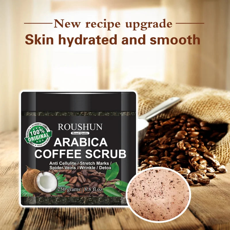 ROUSHUN Arabica Coffee Body Scrub – Deep Cleansing Family Pack