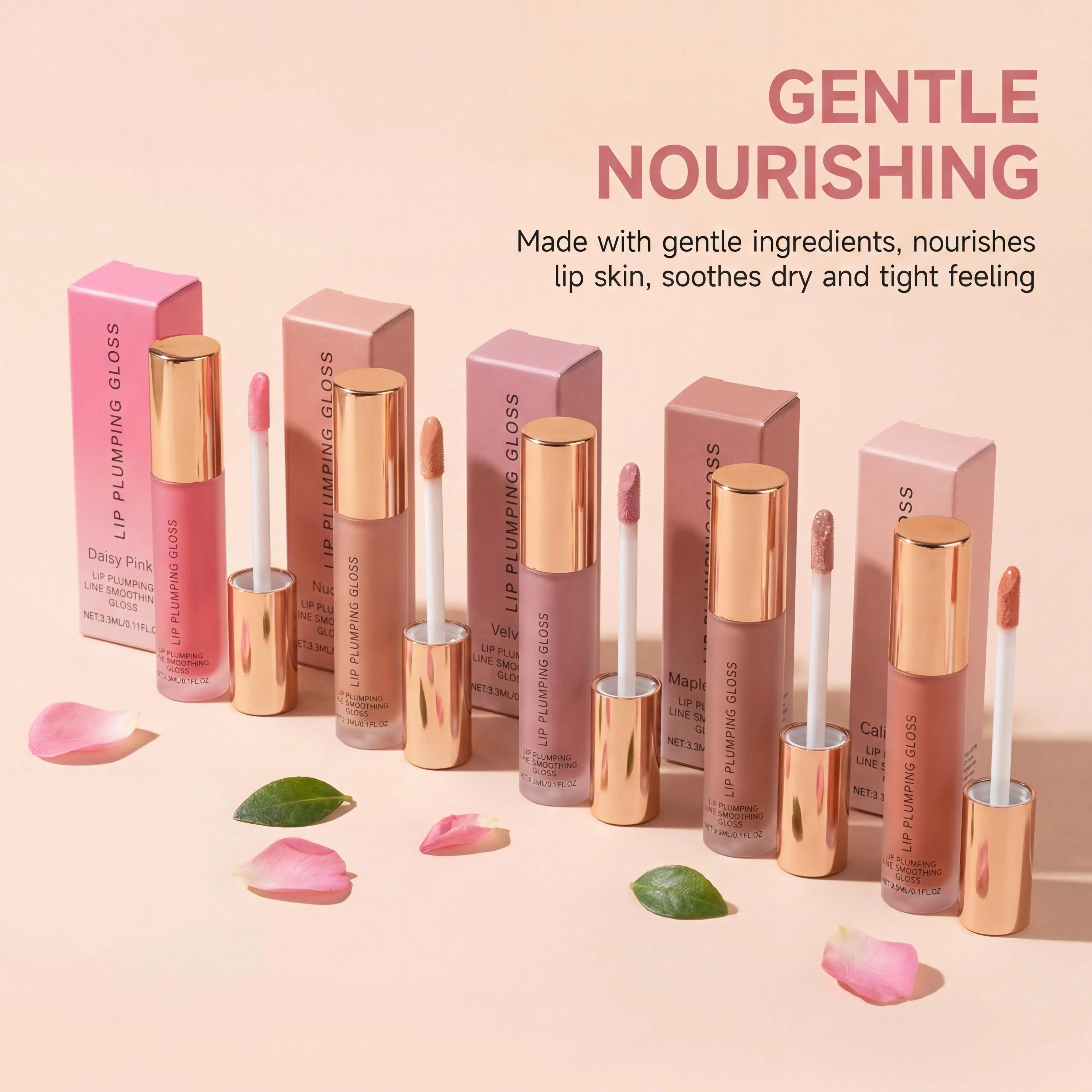 Water Light Lip Gloss Mutil Color Plump Lips Hydrating Lips Fade Lip Lines Boost Shine Lightweight Portable Lip Plumping Gloss Oasis Select