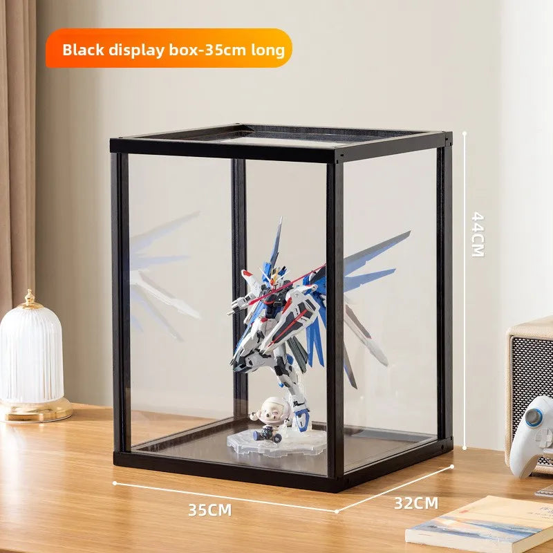 Figure Cabinet Wine Cabinet Toy Storage Rack Display Cabinet Household Sub-dustproof Transparent Cabinet Lego Display Cabinet Oasis Select Black Small