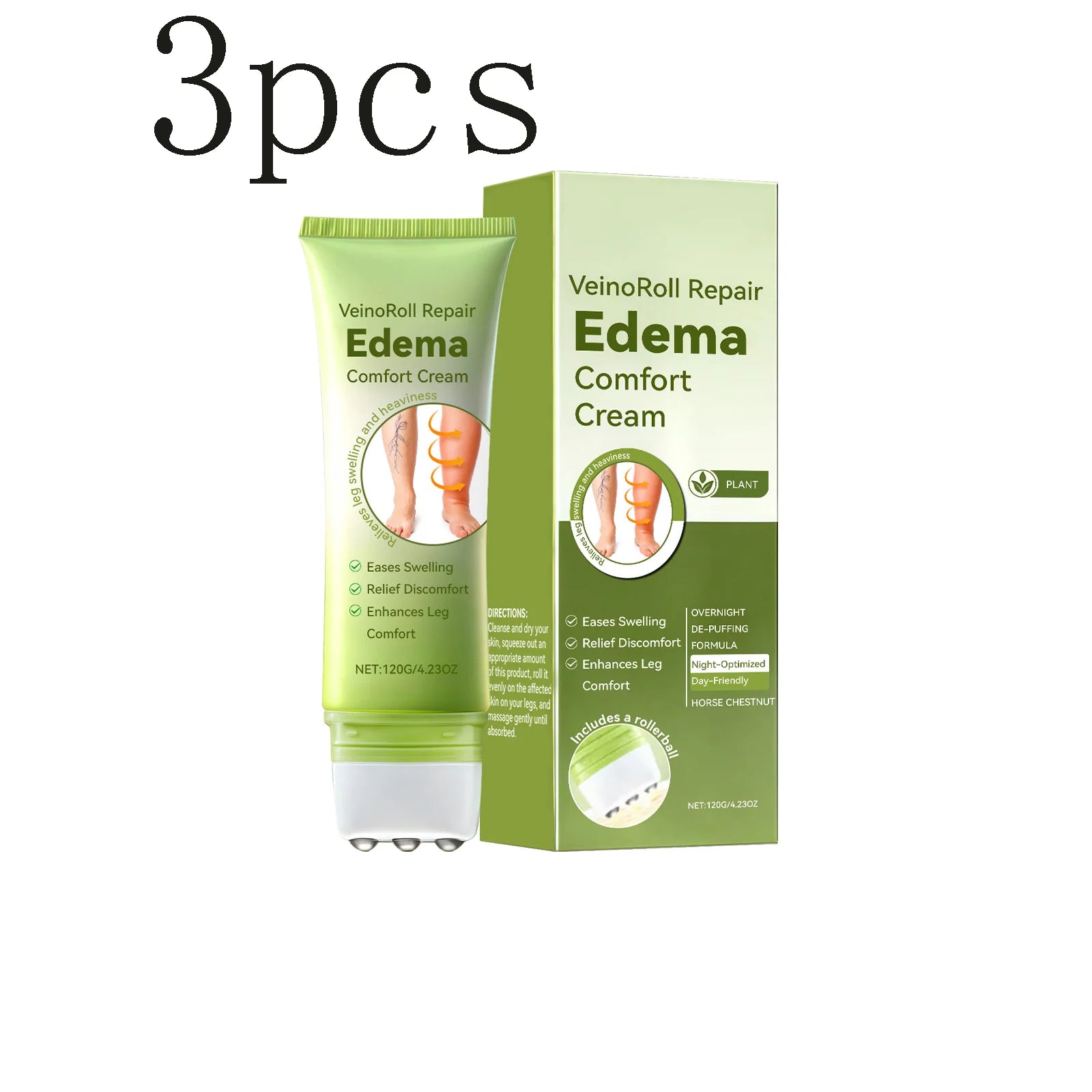 Daily Leg Care Roller Massage Cream – Moisturizing & Comforting Leg Massage Cream Oasis Select 3pcs