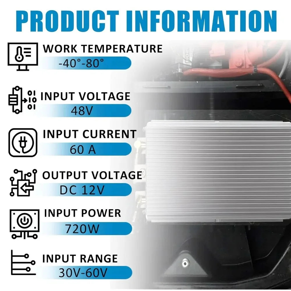 48v to 12v 60A Reducer Power Input 720W Voltage Regulator Input Current Converter Voltage Converter Oasis Select